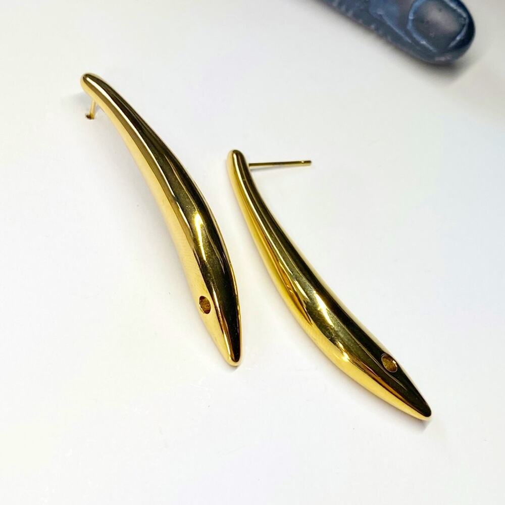 NEW Gold Sardine Fish Earrings